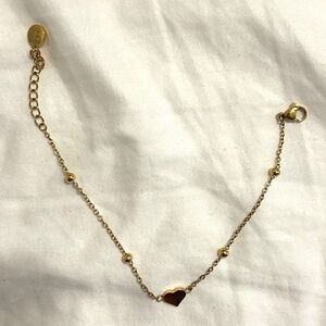 Gold Heart Charm Bracelet ✨ Dainty & Minimal